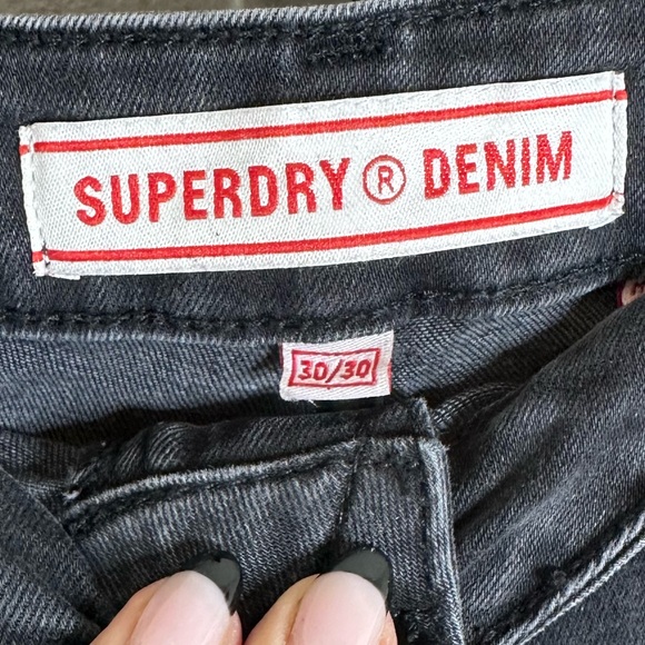 Superdry Black Denim Jeans Size 30 X 30 - Picture 5 of 6
